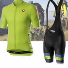Completo da Ciclismo Giallo Fluorescente Abbigliamento Termico Tuta Sportiva