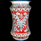 Portaombrelli ornato blu e bordeaux in Ceramiche di Caltagirone fatto a mano