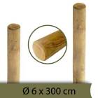 Palo tondo in legno per recinzioni senza punta in pino impregnato da Ø 6 8 10 cm