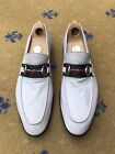 Gucci Loafers Shoes Leather Horsebit White Web Green Red Mens UK 8 US 9 EU 42