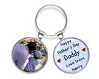 Personalised Photo Daddy Father s Day Keyring DOUBLE Pendant Present Gift R271