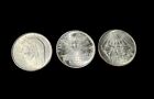 🔴 N. 3 Monete 500 Lire Argento Dante 1965 Stato Città Vaticano 1963 11 Gr. Cad.