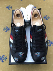 Gucci Ace Trainers Sneakers Shoes Wolf Leather Web Blue Red Mens UK 8 US 9 EU 42