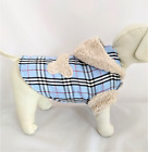 Cappotto per cane abbigliamento cani cappottino scozzese blu taglia piccola