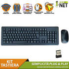 Kit Tastiera Mouse Wireless wifi per PC Computer Desktop Plug e Play con Numeri