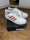 BNWT men’s white and red adidas trainers size 9 Rrp £45