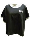 Levi Womens T Shirt Top The Perfect Graphic Tee Black White Batwing Logo New