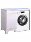 Mobile porta lavatrice con lavatoio, resina bianco, vasca sx 107x60x92cm Iscata