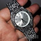 Unisex Hip Hop Silver PT Lab Diamonds Iced Bling Luxury Metal Band Migos Watch