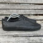 Vans Old Skool Classic All Black leather Lace Up Skate Shoes Trainers UK 9 EU 43