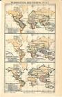 Carta geografica antica ANIMALI NEL MONDO Tav. 6 UCCELLI 2 1890 Old antique map