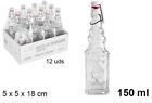 Set 12 Pz Bottiglie Bottigline Vetro Trasparente Tappo Meccanico 150ml dfh