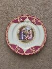 Antique ANGELICA KAUFFMAN Small Plate Two Ladies with Child Pink + White + Gilt