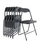 Set di 6 sedie pieghevoli slim in metallo sedia ufficio casa campeggio nero