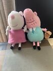 TY Peppa Pig’s Friend Suzy Sheep & Daddy Pig Beanie Soft Plush Toys X 2
