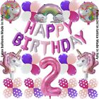 Palloncini decorazioni compleanno unicorno bambina 2 compleanno 2 anni set 51 pz