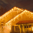 Luci Natale Esterno Cascata 10M 400 LED Tenda Luminosa Esterno Natale Prolungabi