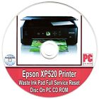 Epson XP520 Printer Waste Ink Pad Full Service Reset Disc On PC CD ROM
