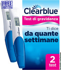 2 X Test Di Gravidanza Digitale ClearBlue Con Indicatore Delle Settimane Bianco