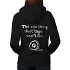Wellcoda Duct Tape Can Fix Womens Hoodie, Funny Design on the Jumpers Back