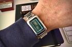 Orologio Sofior Grey Square Tiffany Glass Vintage Watch Meccanico Manuale NOS
