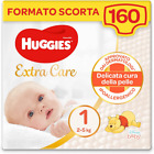 Huggies Extra Care Bebè Pannolini, Taglia 1 (2-5Kg), Confezione da 160...