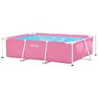 Intex 2.2m x 1.5M x 60cm Pink Rectangular Frame Pool, Set-up Size: 2.20m x 1.50m