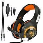 BEEXCELLENT GM-1 ORANGE CUFFIE GAMING JACK 3,5mm PC PS4 XBOX 7.1 HEADSET