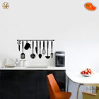 Adesivi murali cucina mestoli dishware kitchen wall sticker pvc black cropped