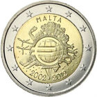 2€  MALTA 2012 COMMEMORATIVO DECENNALE EURO FDC NUOVA MONETA