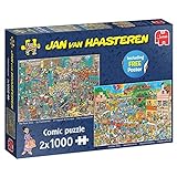 Jumbo Seifenkistenrennen & Nostalgie-Handwerk-2x 1000 Teile Jan van Haasteren-Soapbox Racing & Nostalgia Crafts-Puzzle 2x1000 pezzi, Multicolore, 20049