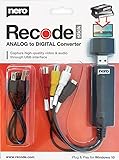 Nero VHS a USB Video Grabber Recode Stick | VHS auto-digitalizzare | ANALOG to DIGITAL Capture Card | Windows 11/10 / 8 (digitalizzazione delle cassette video | S-VHS | Hi8 | Super 8 | DVD a PC)