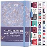 Legend Planner - Migliore agenda settimanale e calendario mensile per aumentare la produttività, raggiungere obiettivi e gestione del tempo principale - A5, Senza date (Pervinca, Lamina d oro)