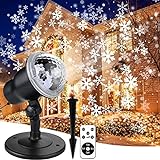 LED Projector Natale Decorazione, 5 Modalità Telecomando Timer Bianco Proiettore Di Nevicate, IP44 Impermeabile Lampada per Proiettore, Proiezione Lampada Neve Luci Per Esterni Interno Natalizio