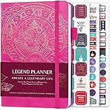 Legend Planner - Migliore agenda settimanale e calendario mensile per aumentare la produttività, raggiungere obiettivi e gestione del tempo principale - A5, Senza date (Rosa, Lamina d oro)
