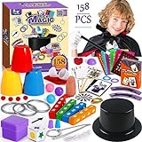 VIPNAJI Giochi di Magia - Kit Oltre 158 Trucchi con Bacchetta Magicia per Bambini Piccoli, con Istruzioni, Set per Ragazzi, Principianti