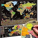 Mappa del Mondo da Grattare con Extra Mappa Europa - Poster XXL Interattivo e Educativo - Alta Qualità, Decorazione da Parete - Regalo Perfetto per Viaggiatori