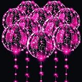 UZER 10 palloncini a LED, 50,8 cm, illuminati a elio, palloncini luminosi per Natale, matrimonio, compleanno, San Valentino, Halloween, feste, decorazioni (luce rosa)