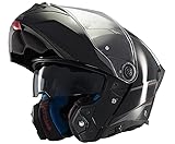 MT Helmets Casco Modulare Atom 2 Nero Lucido 22.06 con Occhiali Solari Casco Unisex Omologazione P/J (L 59/60)