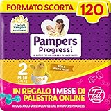 Pampers Progressi & Fit Prime Mini, 120 Pannolini, Taglia 2 (3-6 Kg)