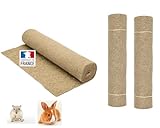 La cordeline Set di 3 tappeti lettiera Canapa Naturale 40 x 100 cm Premium 1000 g/m² - Fondo di Gabbia per roditori, Conigli, Criceto …