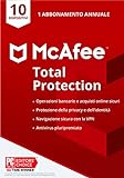 McAfee Total Protection 2022| 10 dispositivi | 1 anno| Antivirus, sicurezza Internet, gestore delle password, sicurezza mobile, Controllo genitori| PC/Mac/Android/iOS | Consegna tramite posta