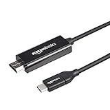 Amazon Basics - Cavo adattatore da USB-C (sorgente) a HDMI (display) (compatibile con Thunderbolt 3), 4K a 30 Hz, 1.82 m, Nero