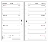 Ricambio agenda settimanale bianco (90 gr) 9,5 x 17 - 2024