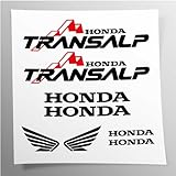 Kit adesivi Compatibili Honda Transalp NERO 600-650 - 700-750 | Stampa UV su vinile trasparente FACILE APPLICAZIONE | loghi moto | decals sticker VARI COLORI DISPONIBILI