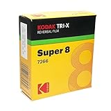 Kodak TXR-464 Tri-X Reversal, pellicola super 8 per film bianco e nero muto, 15 metri, Film #7278, ISO 200/160, USA