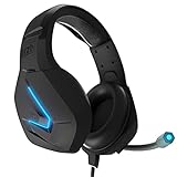 Orzly Cuffie da Gioco Bass Stereo per PS5 Playstation 5, PS4, Xbox Series X|S, Xbox One, Nintendo Switch, Google Stadia, PC, Mac, Laptop Hornet RXH-20 Cuffie Gaming con Microfono [Edizione Abyss]