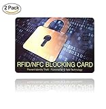 Set di 2 Pezzi - Protezione RFID per carte di credito (blocco RFID, blocco NFC, carte di credito contactless, VISA, MASTERCARD...)