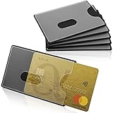 Mitavo Custodie Blocco RFID e NFC 6 Pz Protezione RFID per Carte di Credito, Bancomat, in Plastica Trasparente Nera