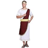 EraSpooky Uomo Augustus Costume Romano Giulio Cesare Vestito Adulto Toga Vestaglia
